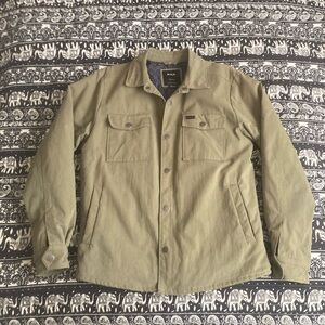 RVCA Mens Canvas Jacket Size Small Olive Green Warm Insulation